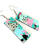 kolczyki z masy plastycznej Turkusowo różowe kolczyki geometryczne 4