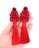 kolczyki soutache Gigi eleganckie wieczorowe czerwone kolczyki sutasz z chwostami 1