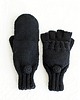 rękawiczki damskie Czarne rękawiczki Flap z klapką z merynosa 1