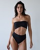 stroje kąpielowe i kostiumy kąpielowe damskie Chia Dół - Simple Black Dół kąpielowy bikini z wysokim stanem 3