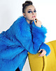 płaszcze damskie Eko Futro Niebieskie 2