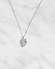 srebrne naszyjniki Rhodium Plated Monstera Necklace 3