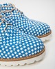 półbuty damskie SKÓRZANE PÓŁBUTY ZAPATO - MODEL 258 - KOLOR NIEBIESKA SZACHOWNICA 2