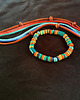 bransoletki skórzane Tęczowa bransoletka  z koralików i rzemieni 3