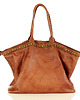torby XXL Duża torebka skórzana oversize style shopper bag brąz camel 1