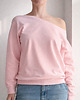 bluza bez kaptura damska Bluza jasnoróżowa z szerokim dekoltem 2