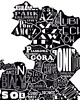 plakaty Mapa - WAŁBRZYCH  plakat czarno biały 1