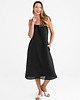sukienki midi damskie Lniana Sukienka FLORA MIDI deep black 1