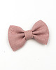 ozdoby do włosów dla dzieci Spinka do włosów kokarda z lnu  Linen Bow Dusty Pink 3