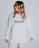 bluza bez kaptura damska Biała bluza z czarnym napisem CLASSY AS FUCK bez kaptura 1