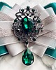 broszki Brosza z niesamowitym szmaragdowym zielonym kryształem  NEW 7