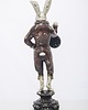 figurki i rzeźby Dekoracja - królik 43x13x10 cm CONIGLIO na podwyższeniu z zegarkiem 4