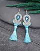 kolczyki soutache Kolczyki sutasz z chwostami beżowo turkusowe kolorowe Jolly 2