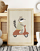 obrazy i plakaty do pokoju dziecięcego Szopik na skuterze - plakat dziecięcy 1