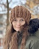czapki damskie Bardzo gruba zimowa czapka 100% wełna migdalowy 4