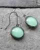 kolczyki wire wrapping Świetlista mleczna zieleń - kolczyki 2