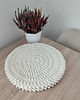 podkładki do kuchni Podkładka okrągła ze sznurka bawełnianego szydełkowa 38cm 5