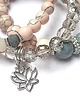bransoletki z kamieni naturalnych Light rose and grey -set 6