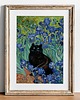 plakaty Plakat- Czarny kot w irysach Van Gogha 4
