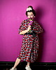 szlafroki damskie KIMONO czerwone / szlafrok ślubny/ sukienka, autorski wzór maki 100% wiskoza 6