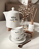filiżanki Zestaw biały porcelanowy dzbanek 1 litr i 2 filiżanki porcelanowe 250 ml ze s 2