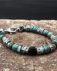 biżuteria męska Turkusy i czarny turmalin - bransoleta męska 1