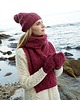 czapki damskie Zestaw CZAPKA + SZALIK + RĘKAWICZKI - 100% wełna Merino - Jagoda 3