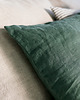 poduszki gładkie Lniana poszewka na poduszkę / ciemna zieleń 2