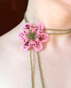 chokery Różowa lilia - naszyjnik choker z koralików 2