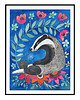 plakaty Flower Badger ilustracja drukowana 1