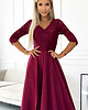 sukienki maxi damskie 309-9 AMBER elegancka koronkowa długa suknia BORDOWA 3