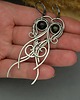 kolczyki wire wrapping Długie kolczyki obsydian złocisty wire wrapping 1