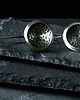 kolczyki wire wrapping Oksydowane kolczyki z teksturowanego srebra 1