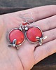 kolczyki z kamieniami Kolczyki Czerwone kwiatki 2