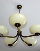 lampy wiszące Mosiężny żyrandol, lata 30 7
