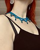 chokery Morski petrol choker naszyjnik koronkowy 5