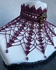 chokery Secesyjny Koronkowy naszyjnik w kolorze ciemnego fioletu z piękną broszą 2