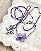 naszyjniki - inne Naszyjnik z kwiatem z kamienia  ametyst i turmalin 4