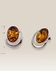 kolczyki z kamieniami Kolczyki na sztyft z bursztynem koniak 17x13mm 1
