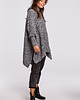 swetry damskie  Sweter ponczo z golfem - antracytowy(BK-049) 1