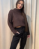 swetry damskie  Sweter golf boucle Marrone 4