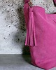 torby na ramię Zamszowa torba Shopper Bag, fuksja. Duża torebka na ramię skóra zamszowa 2