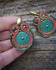 kolczyki soutache Małe kolczyki sutasz z ozdobnym guzikiem 2
