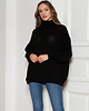 swetry damskie  Sweter oversize z golfem - SWE148 czarny 1