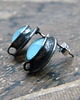 kolczyki wire wrapping świetlisty błękit - sztyfciki 2