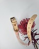 smycze i obroże dla psów i kotów Obroża Łączona Pink Confetti / Nude Leather 2 cm 2