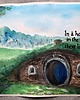 grafiki i ilustracje Norka hobbit obraz akwarela papier 35x50 Władca Pierścieni LOTR Tolkien 6