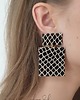 kolczyki - inne Kolczyki RAW, geometryczne duże czarne beżowe wąż 3