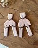 kolczyki z masy plastycznej Beżowe kolczyki z gliny 3