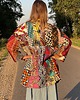 kurtki damskie Zjawiskowe ocieplane kimono patchwork 3
